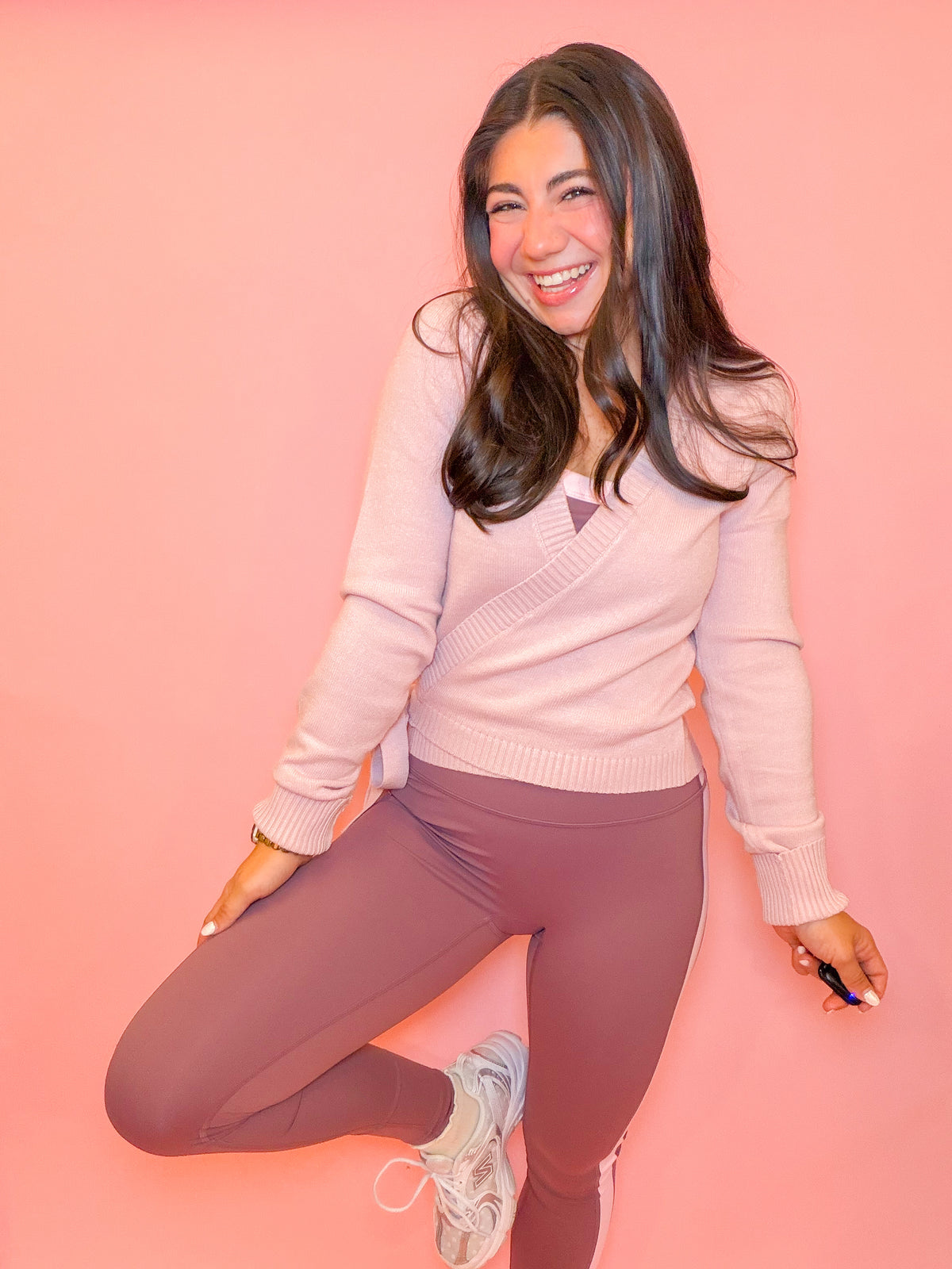 WRAP KNIT CARDIGAN - LIGHT PINK