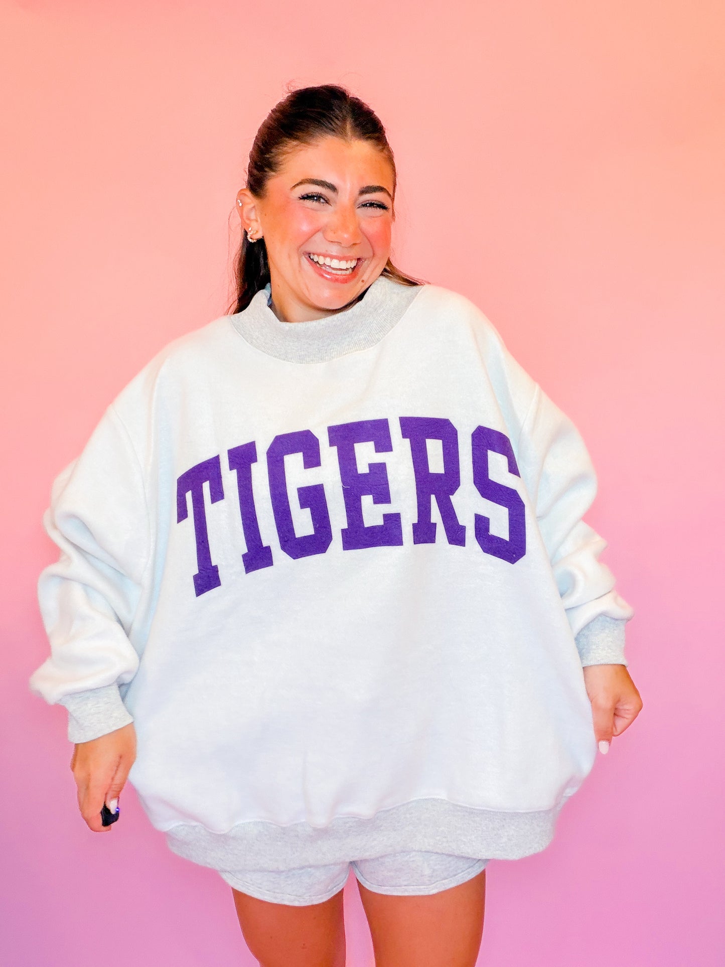 LOUISIANA/TIGERS REVERSIBLE MOCK NECK SWEATSHIRT
