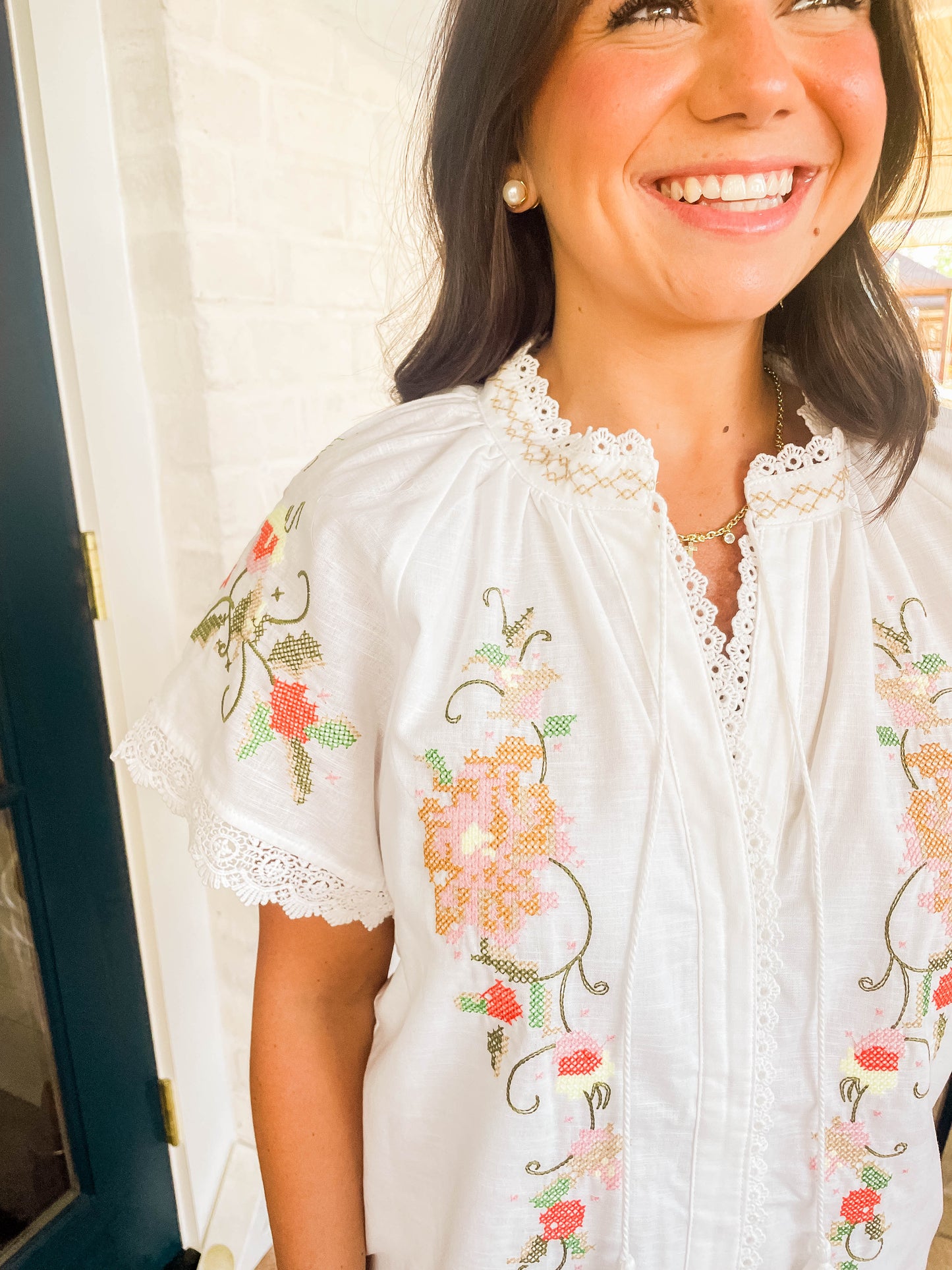 EMBROIDERED TASSEL ROMPER