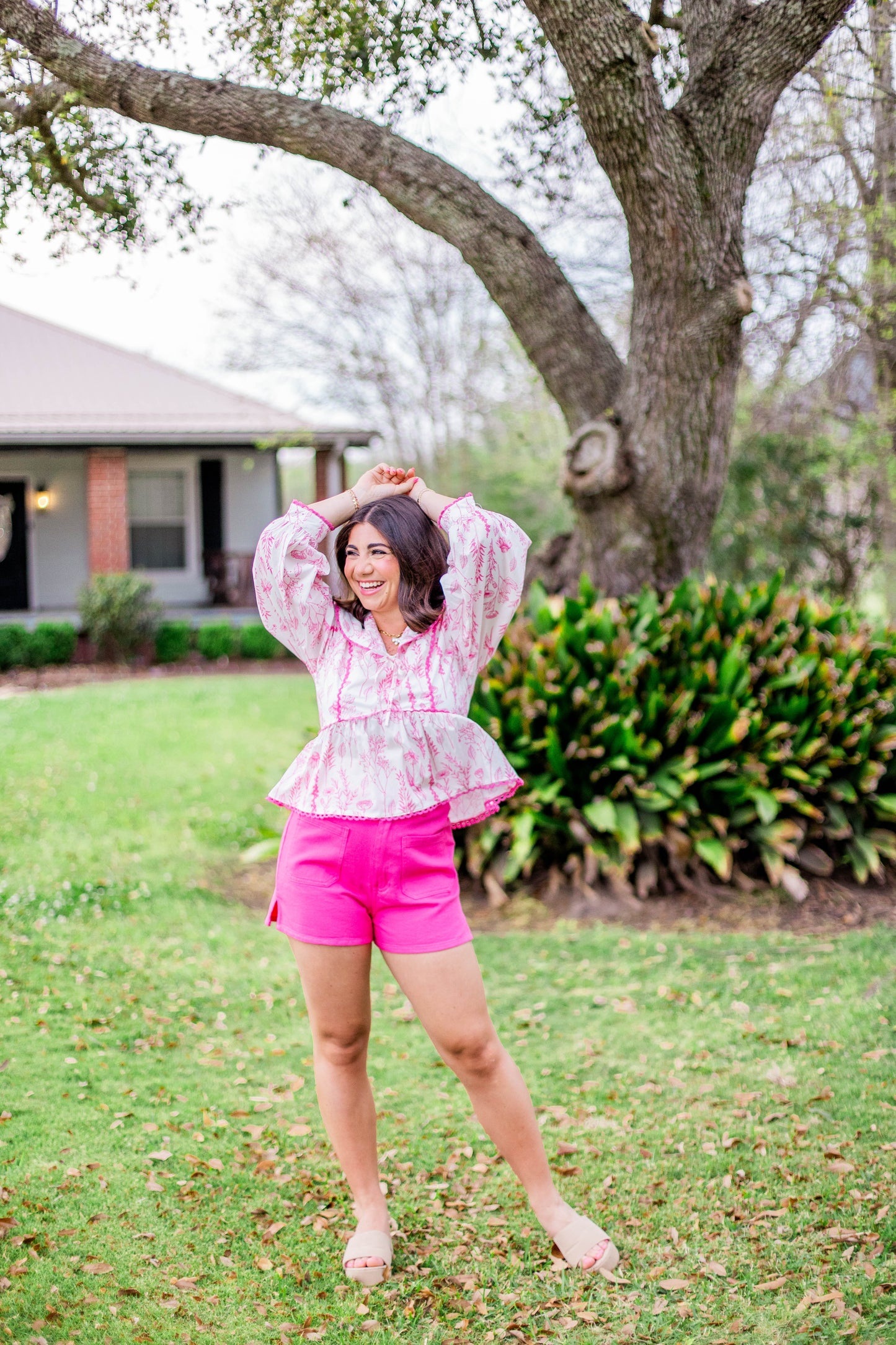 FLORAL 3/4 SLEEVE TOP