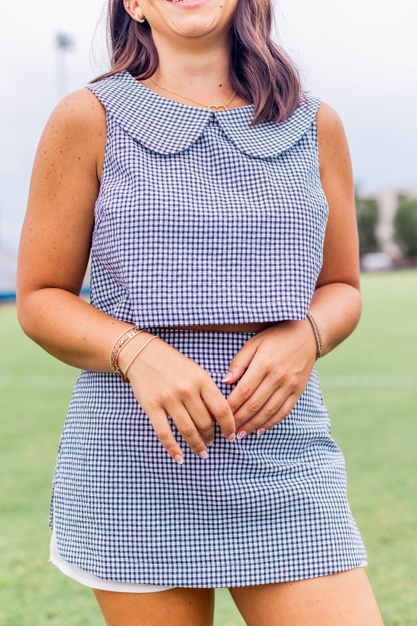 SLEEVELESS COLLAR TOP & SKORT SET