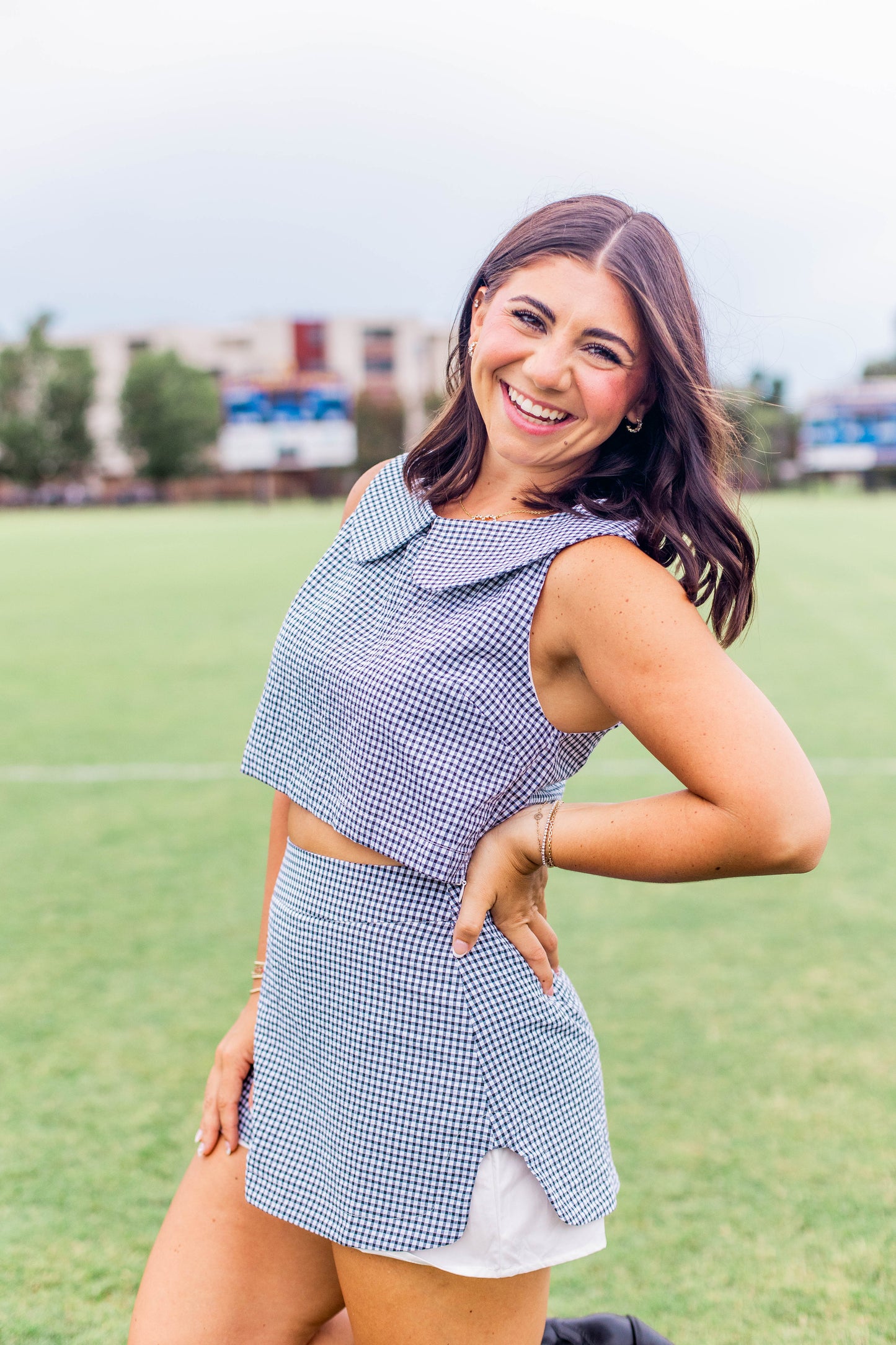 SLEEVELESS COLLAR TOP & SKORT SET
