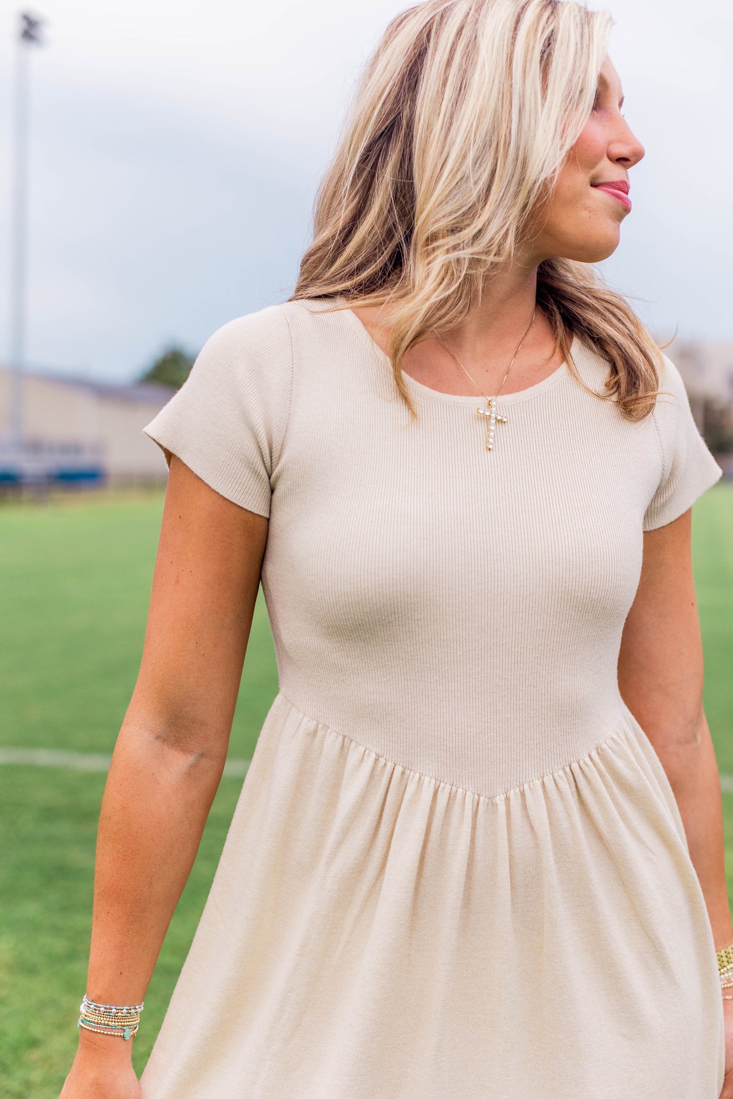 DROP KNIT SWEATER MIDI DRESS