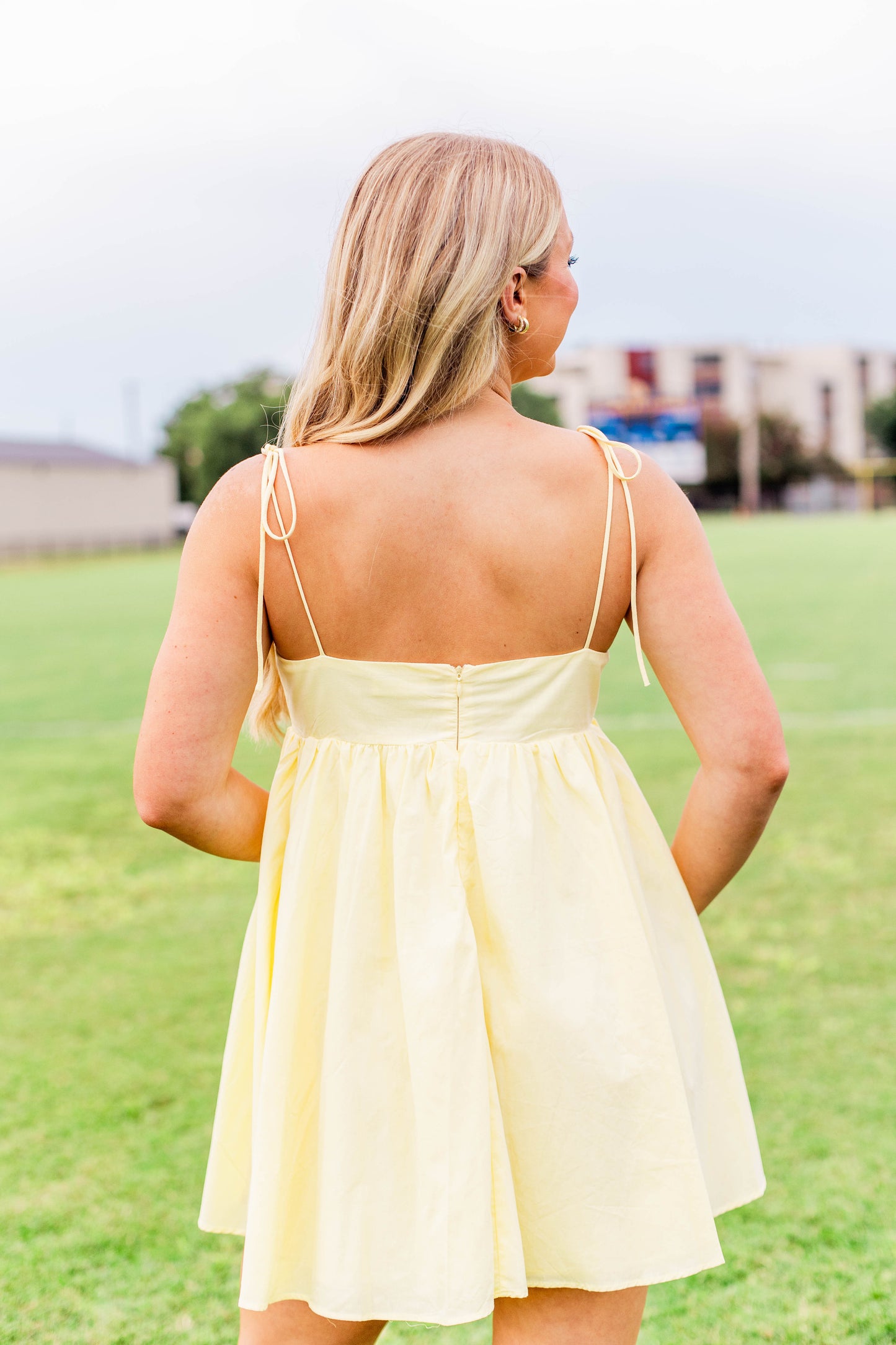 TIE STRAP BOW BABYDOLL DRESS