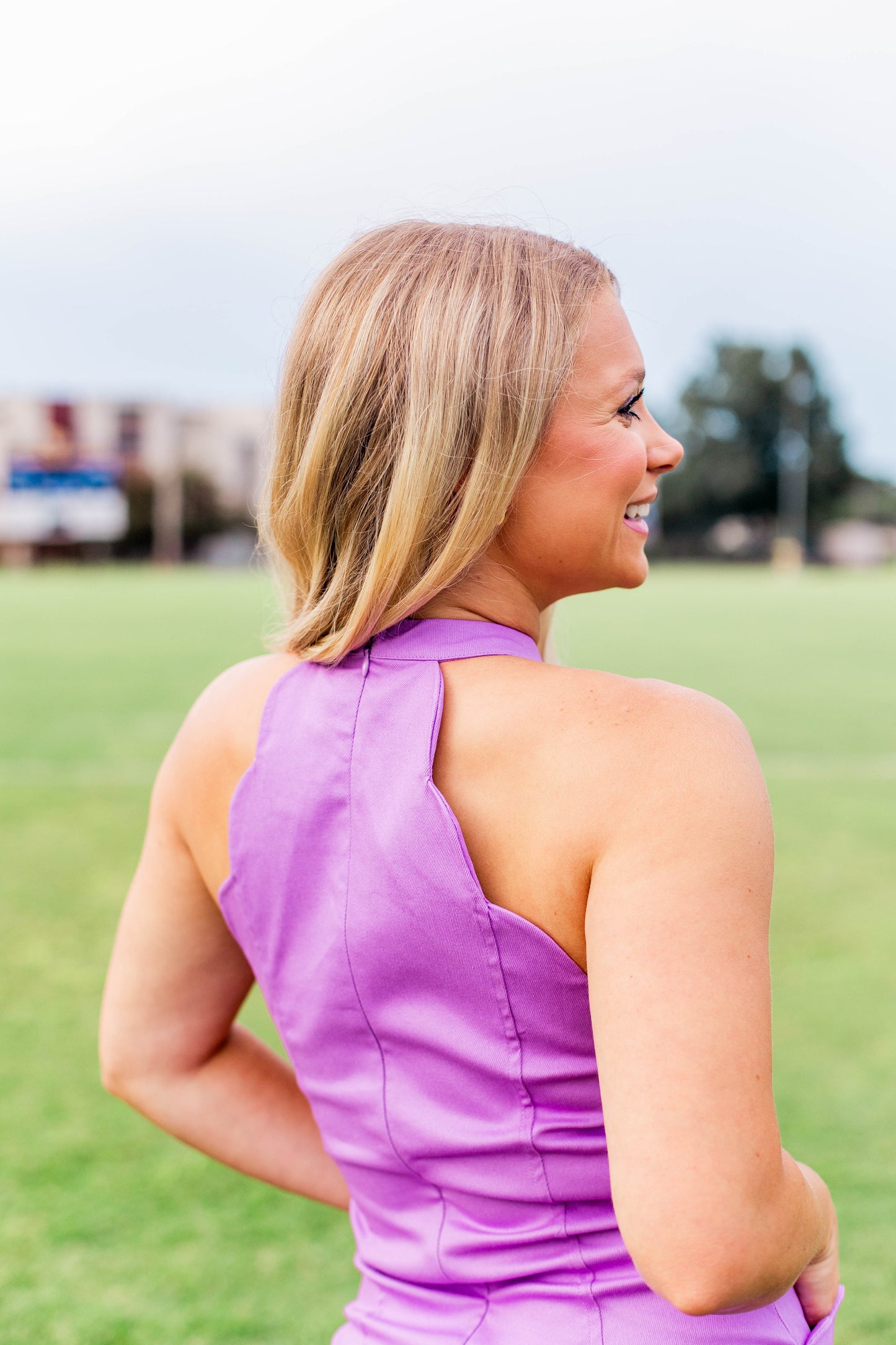 SCALLOP HALTER ROMPER