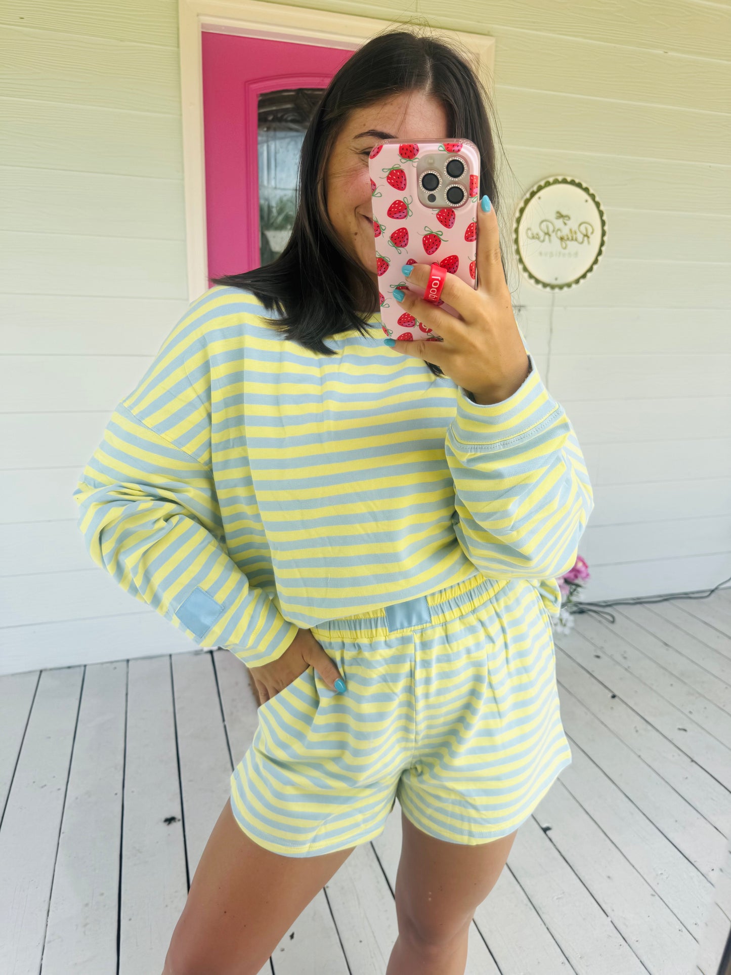STRIPED TERRY LOUNGE SET