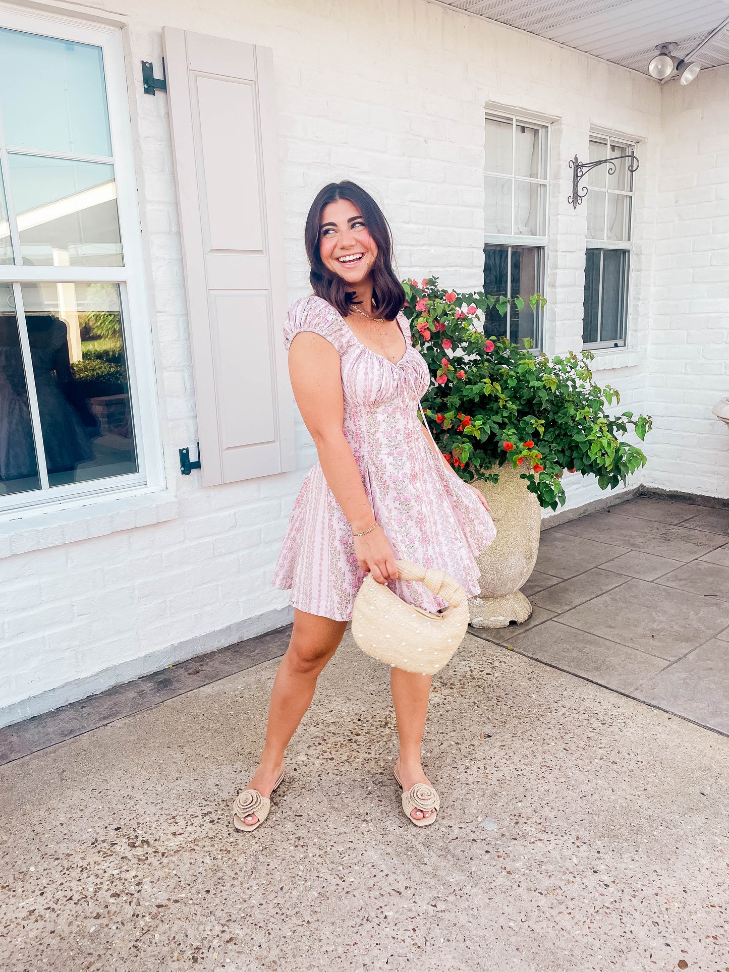 FLORAL FIT & FLARE MINI DRESS