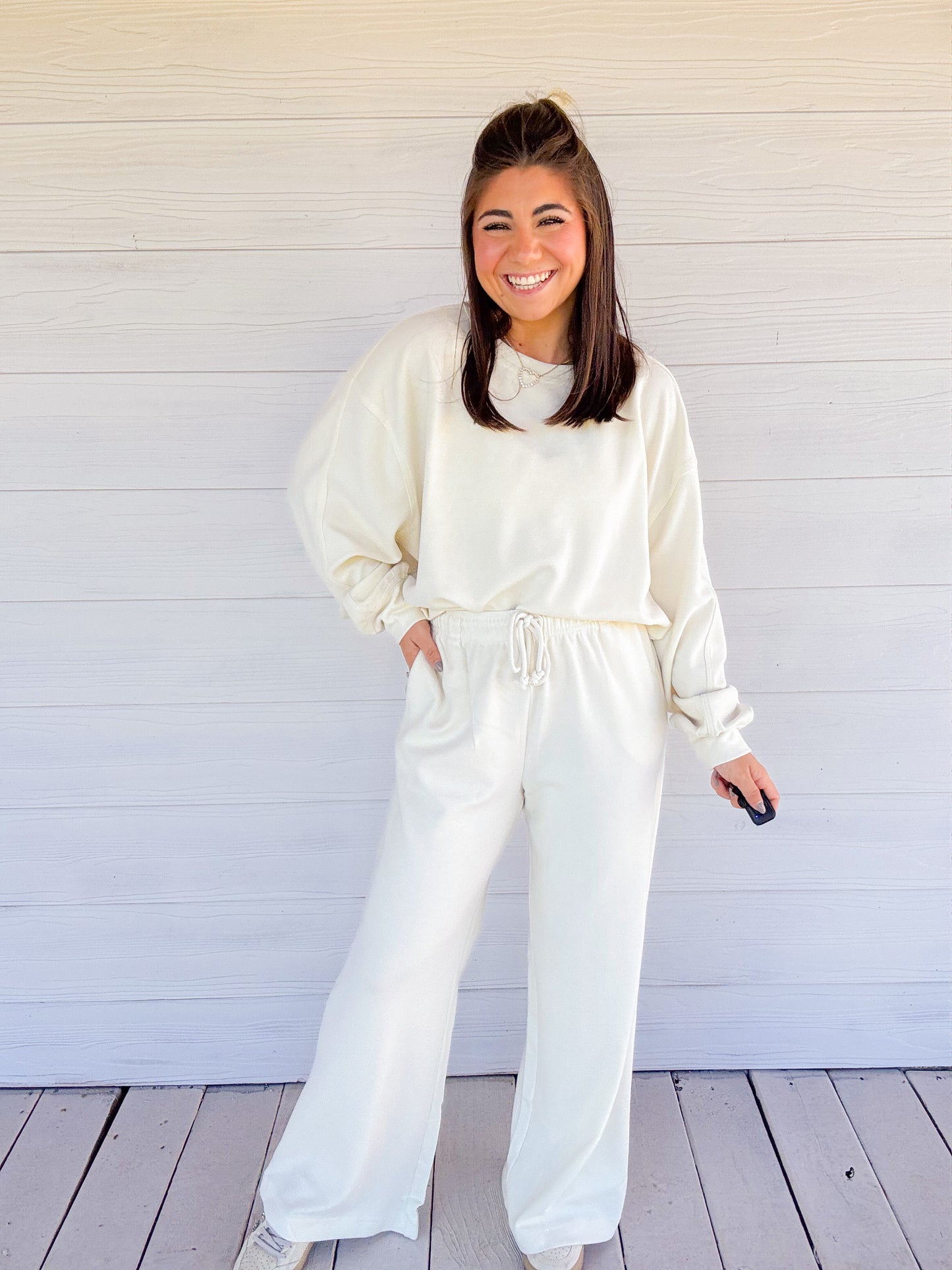 SOFT RIBBED RELAXED FIT PANTS