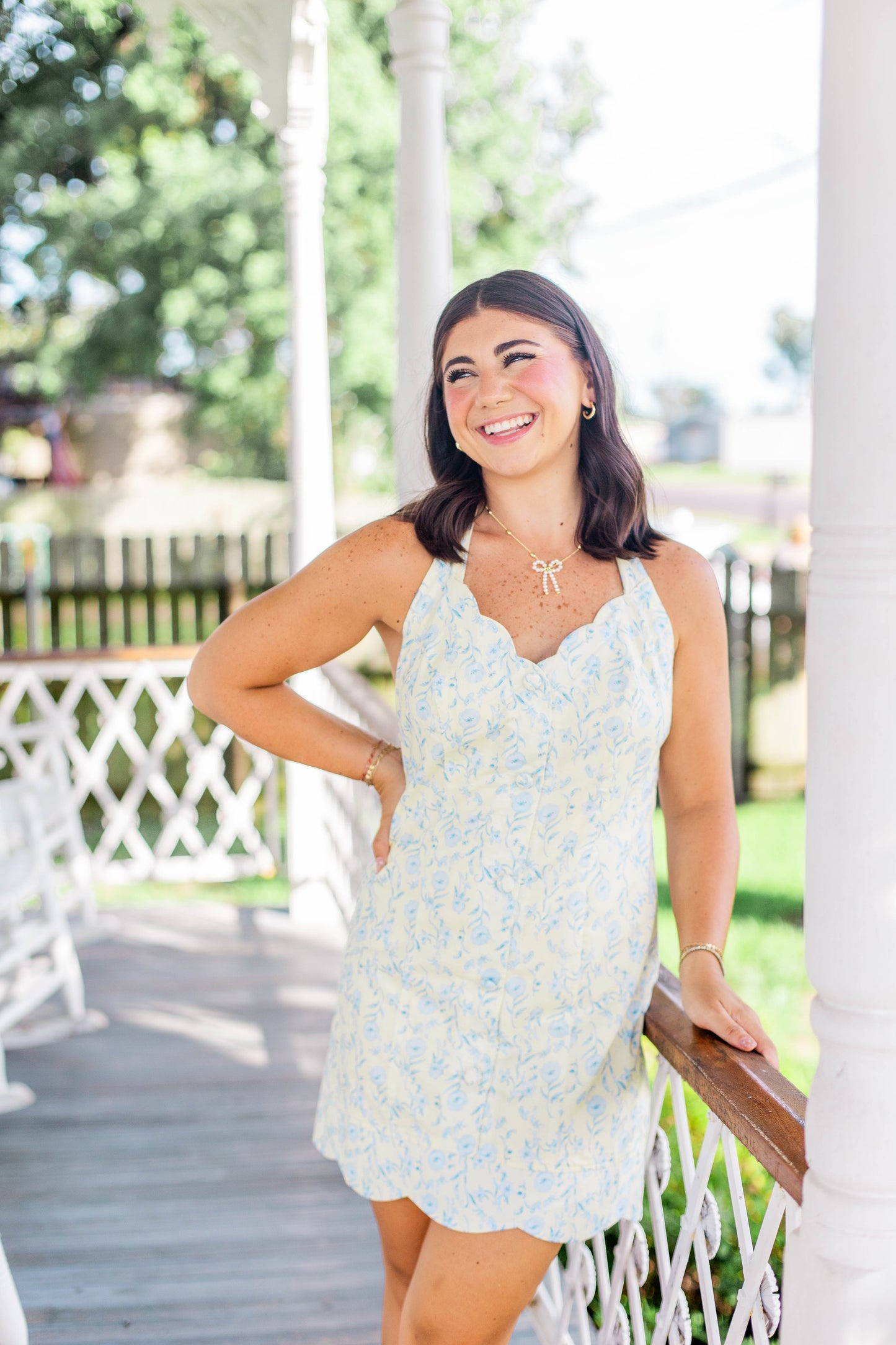 HALTER SCALLOP MINI DRESS