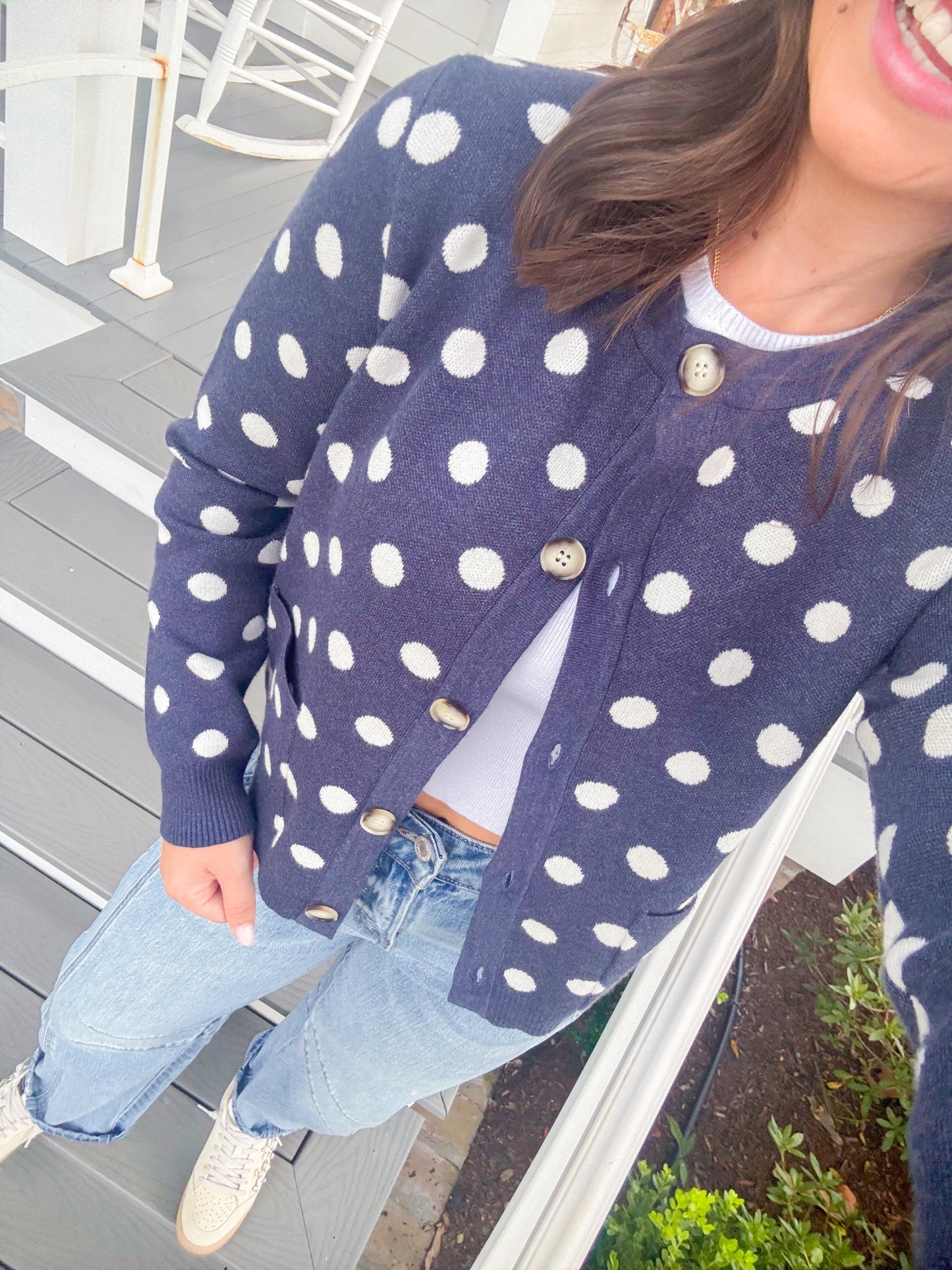 POLKA DOT SWEATER CARDIGAN
