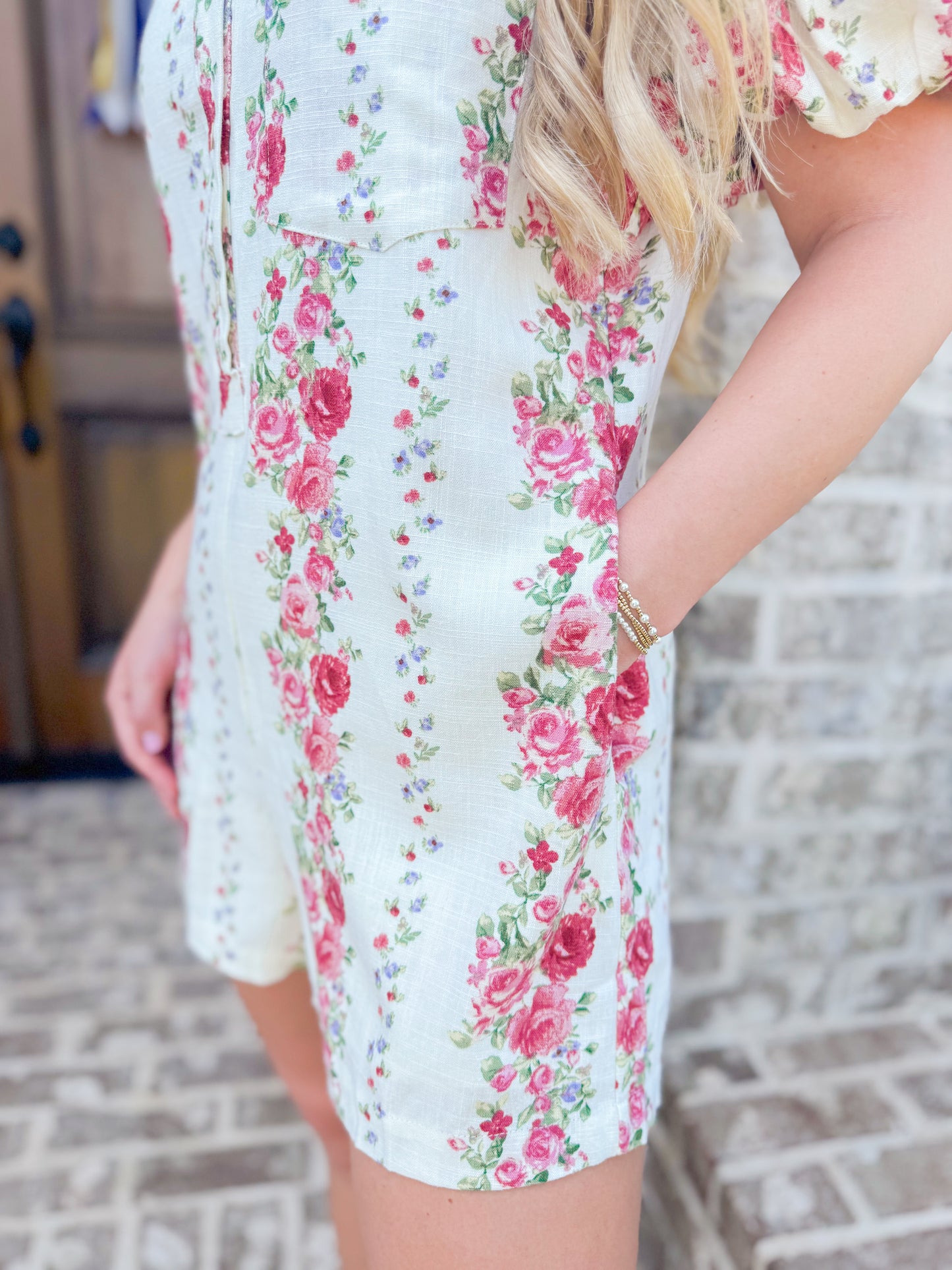 FLORAL BOXY BUTTON-DOWN ROMPER