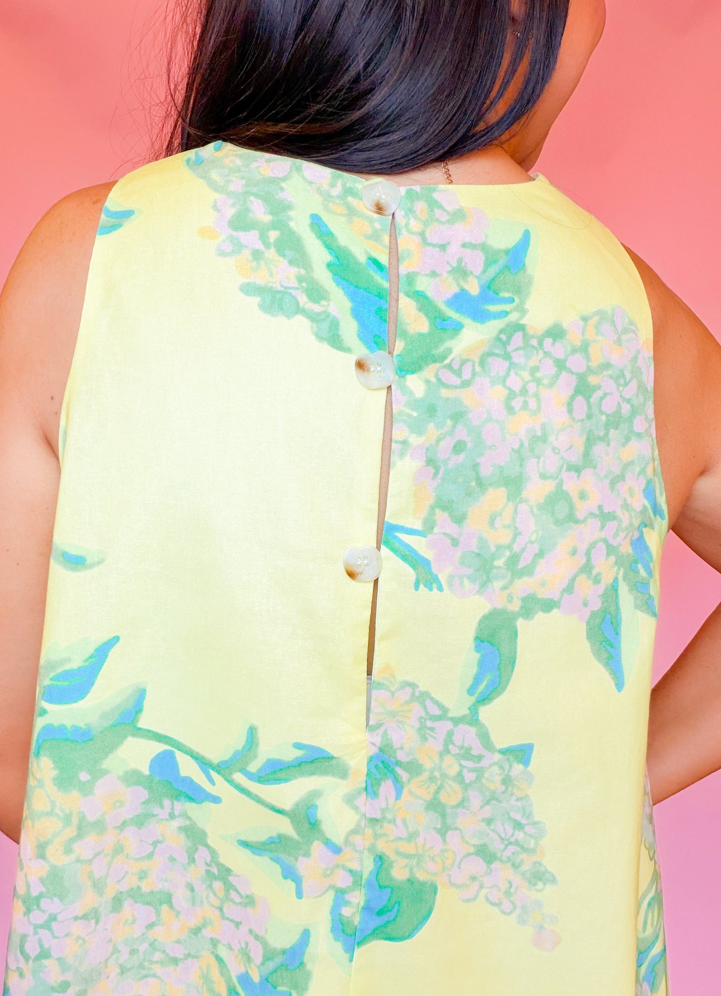 LIME PRINTED HALTER NECK SHIFT DRESS