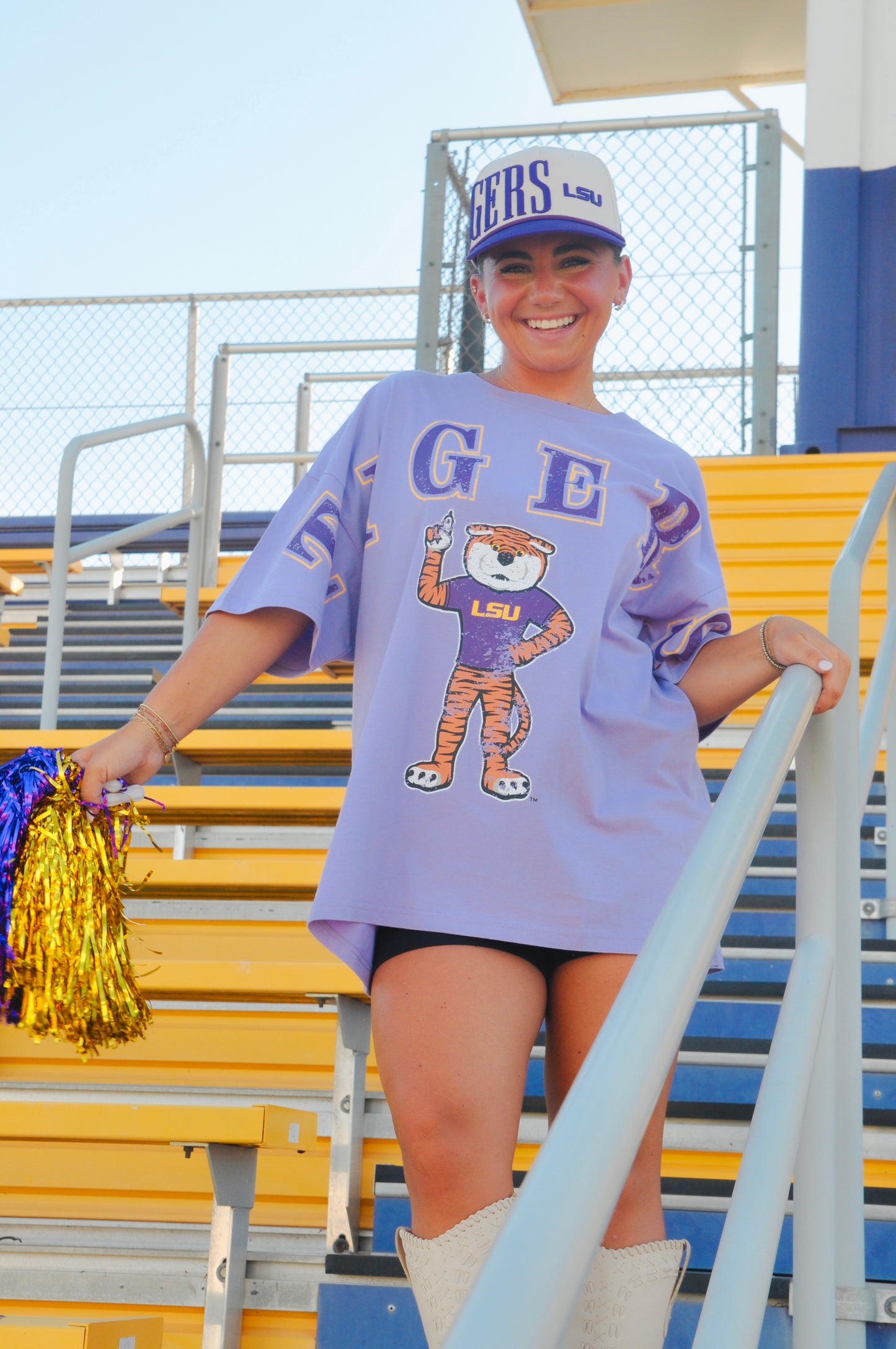 LSU SOUTH SPLIT OVERSIZED TEE