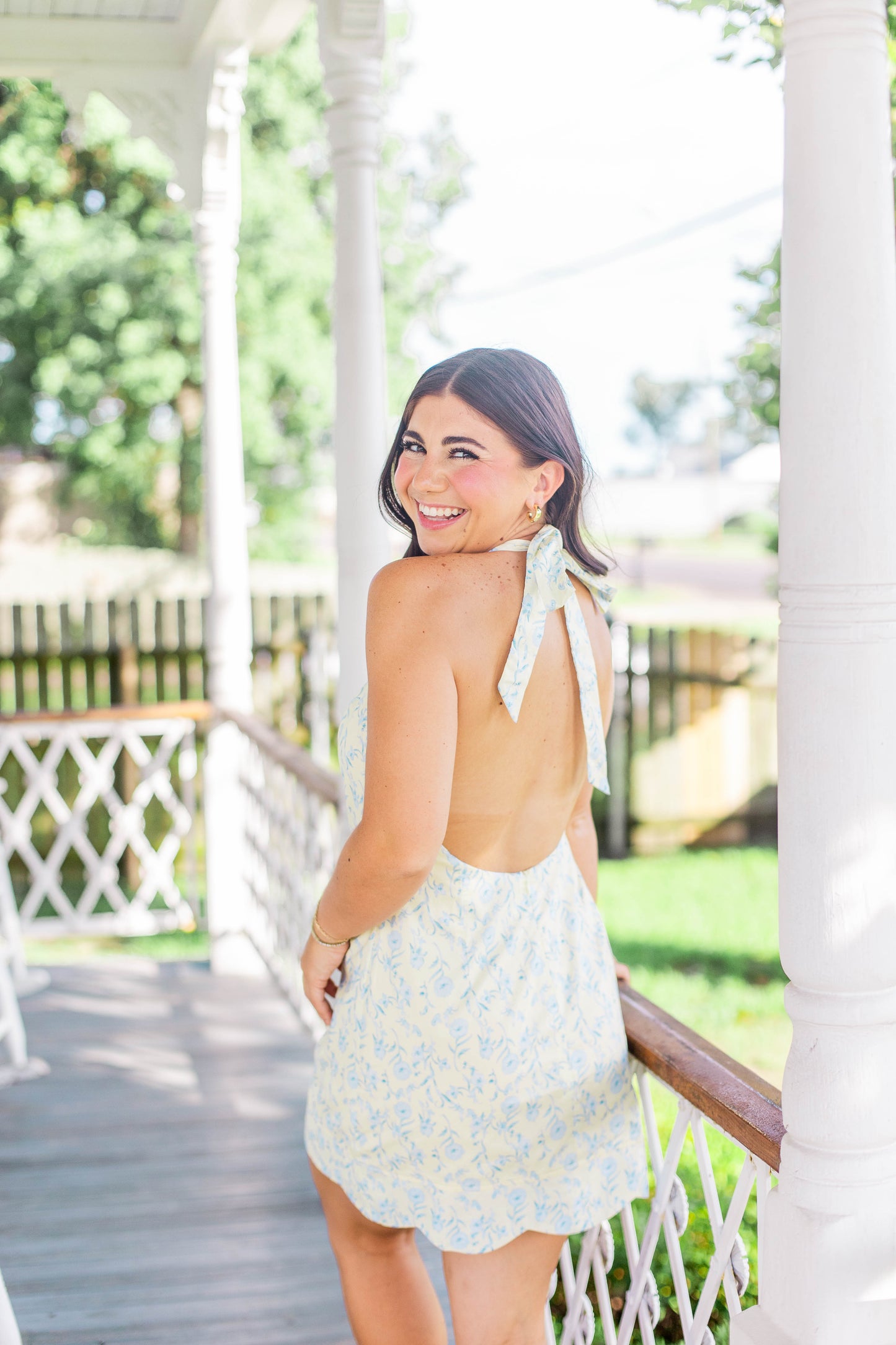 HALTER SCALLOP MINI DRESS