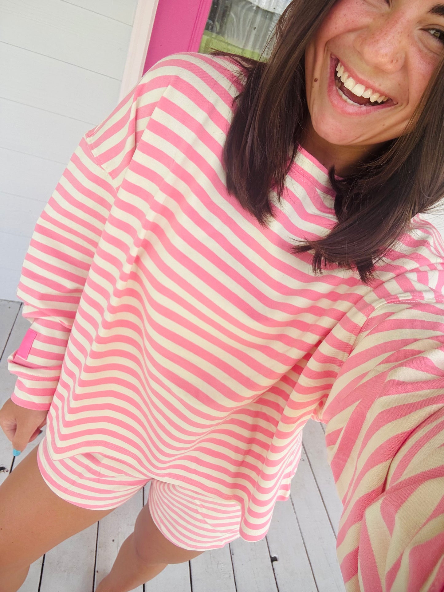 STRIPED TERRY LOUNGE SET