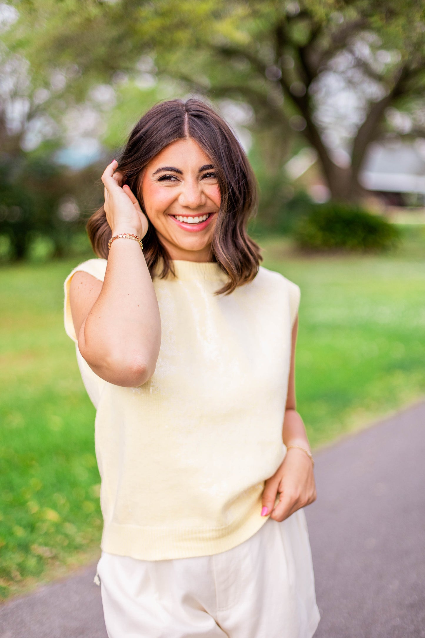 SEQUIN KNIT SWEATER TOP