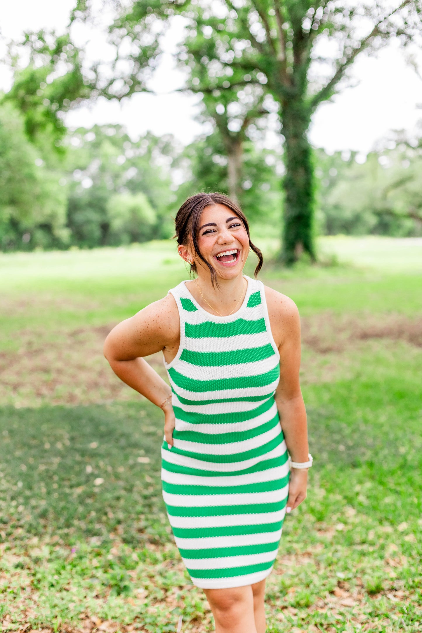 STRIPED BODYCON DRESS