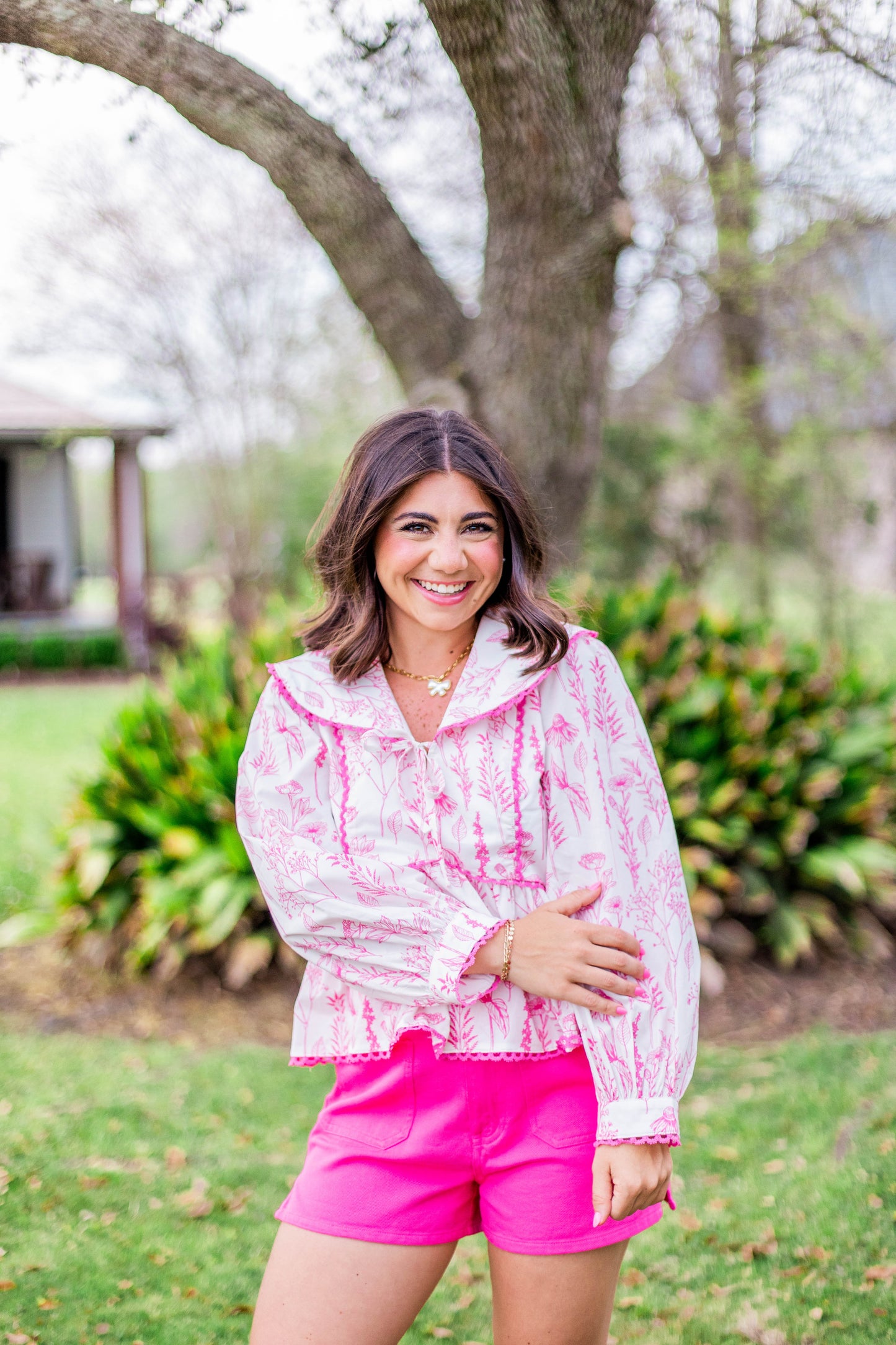 FLORAL 3/4 SLEEVE TOP
