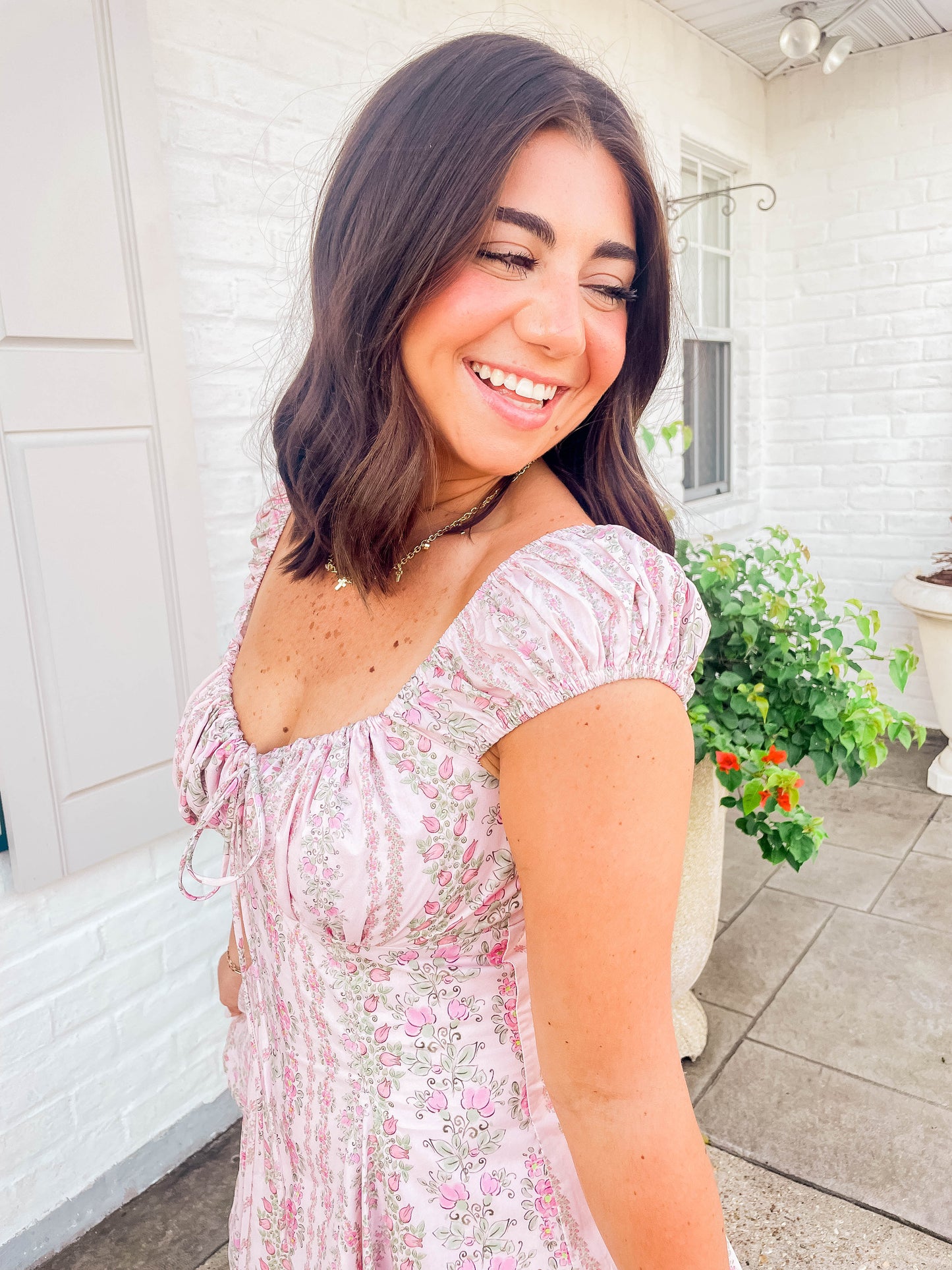 FLORAL FIT & FLARE MINI DRESS