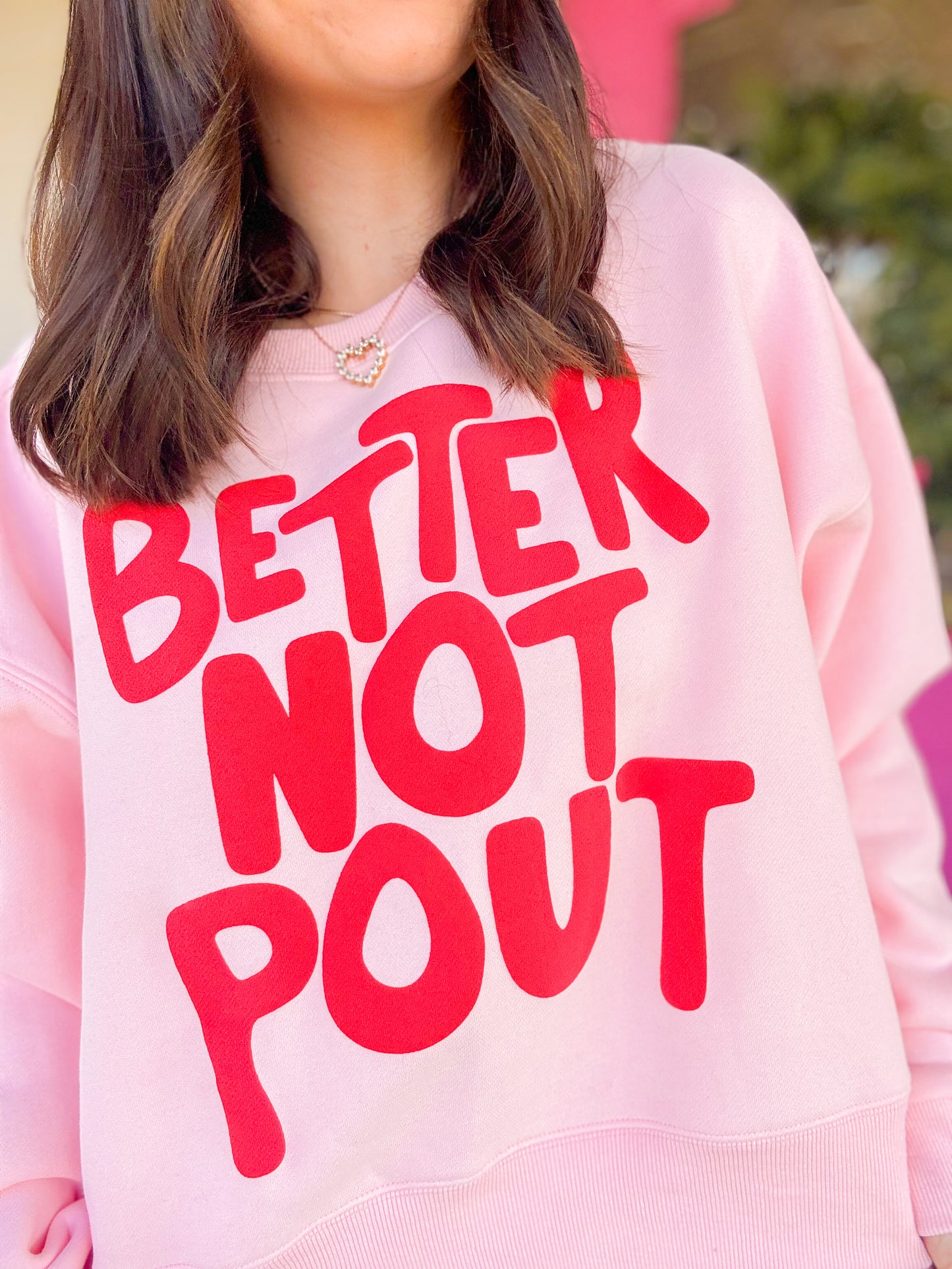 BETTER NOT POUT PUFF CROP SWEATSHIRT