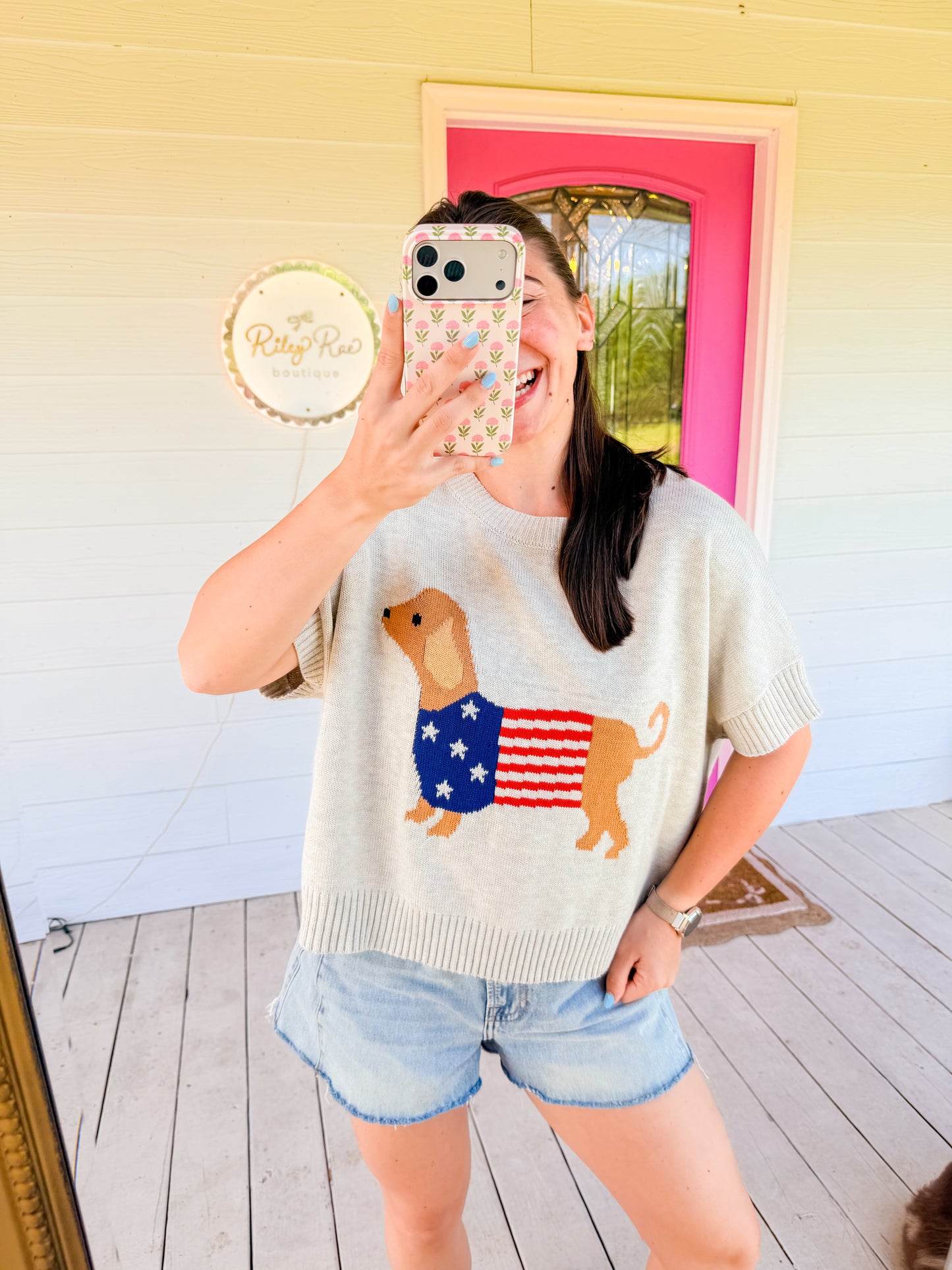 PATRIOTIC PUPPY CREWNECK SHORT SLV