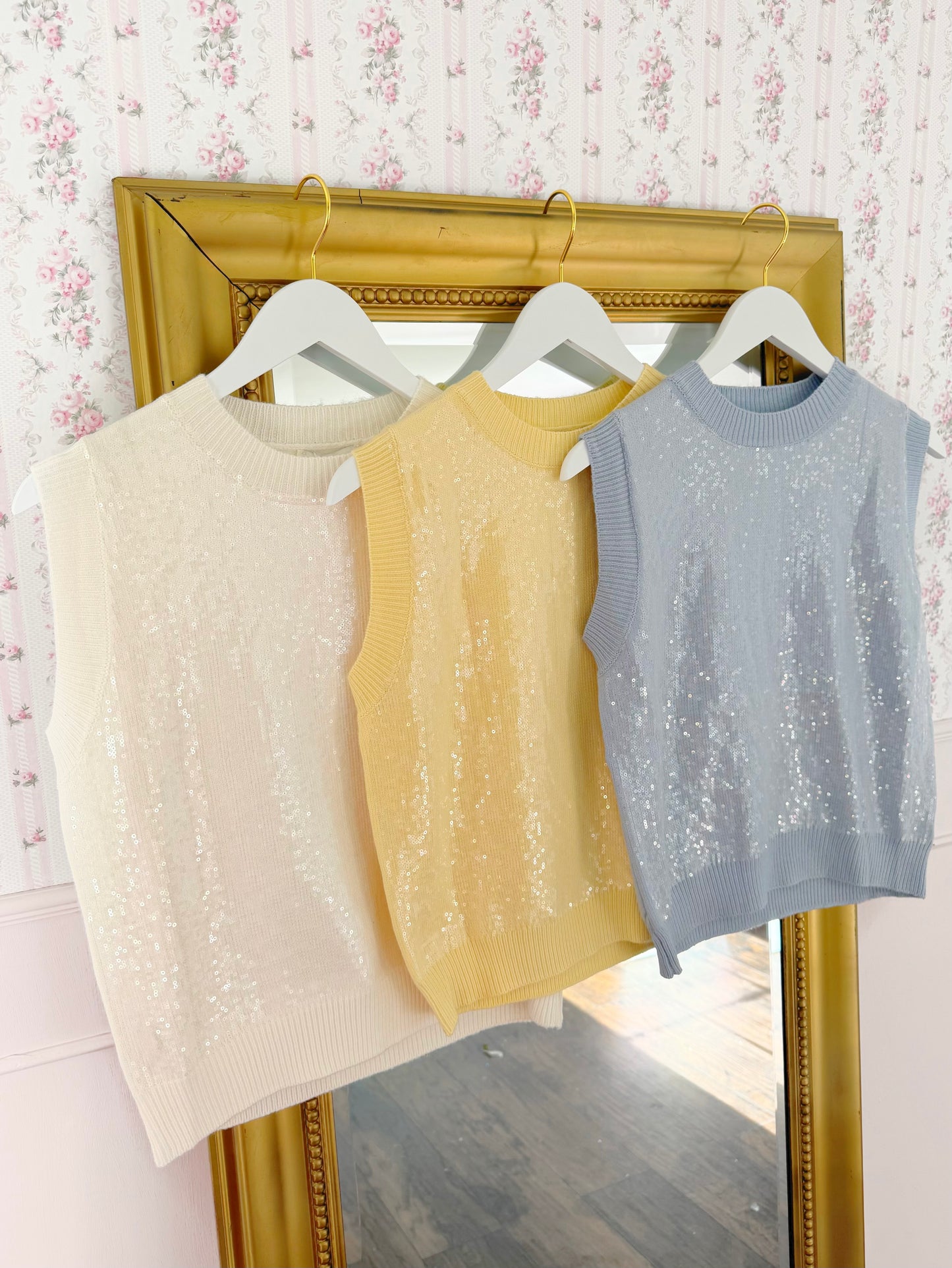 SEQUIN KNIT SWEATER TOP