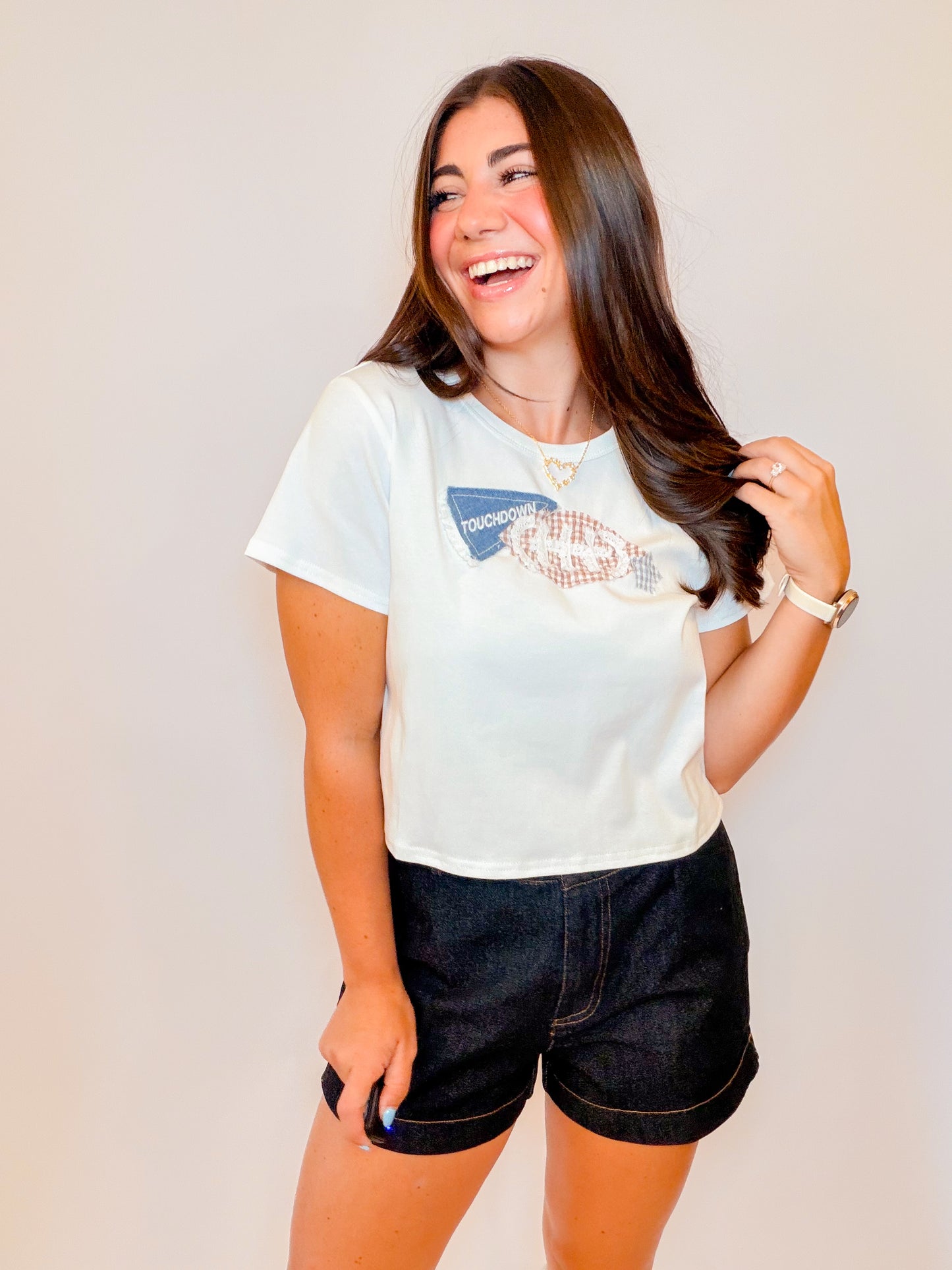TOUCHDOWN PATCHWORK BABY TEE