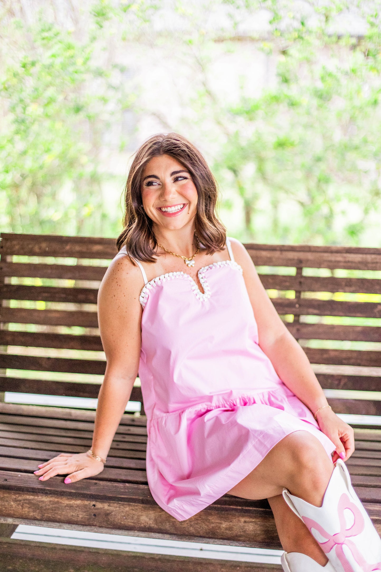 POPLIN DROP WAIST MINI DRESS