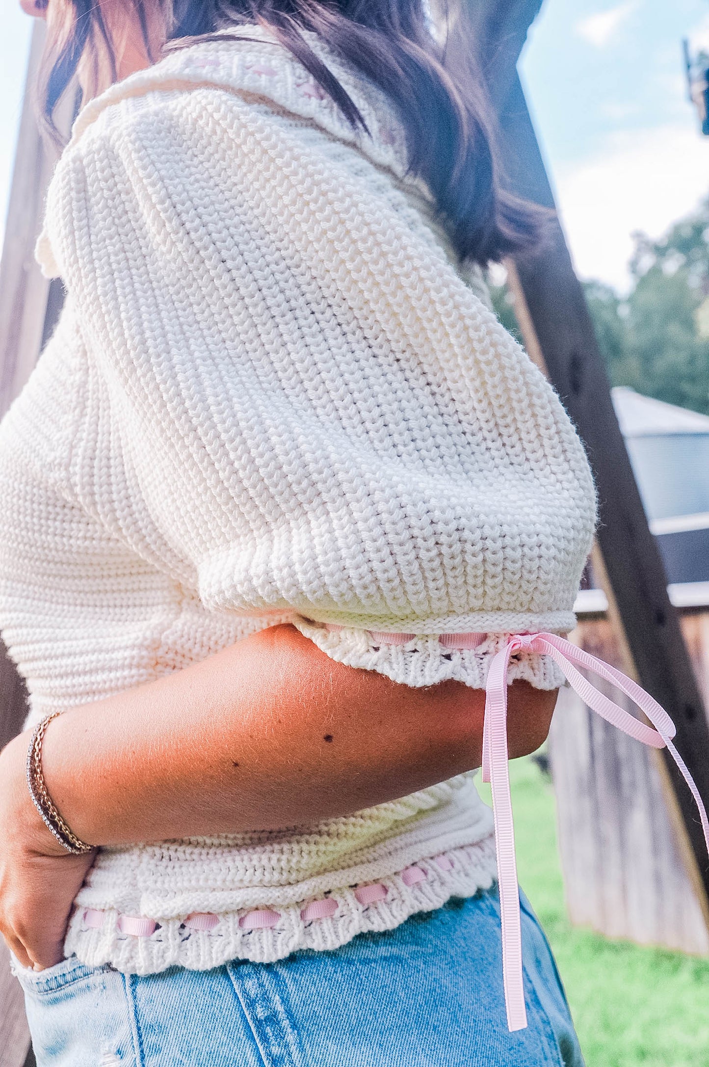 CROCHET SCALLOP EDGE BLOUSE