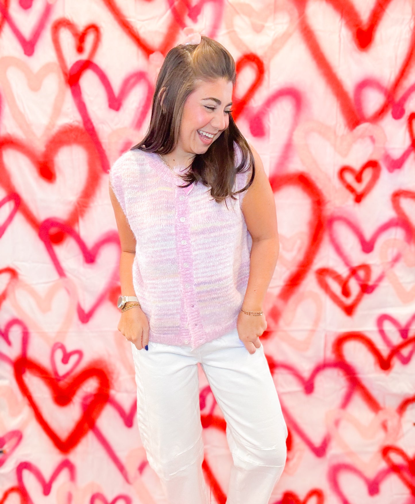 BRUSHED MULTICOLOR STRIPED SWEATER VEST