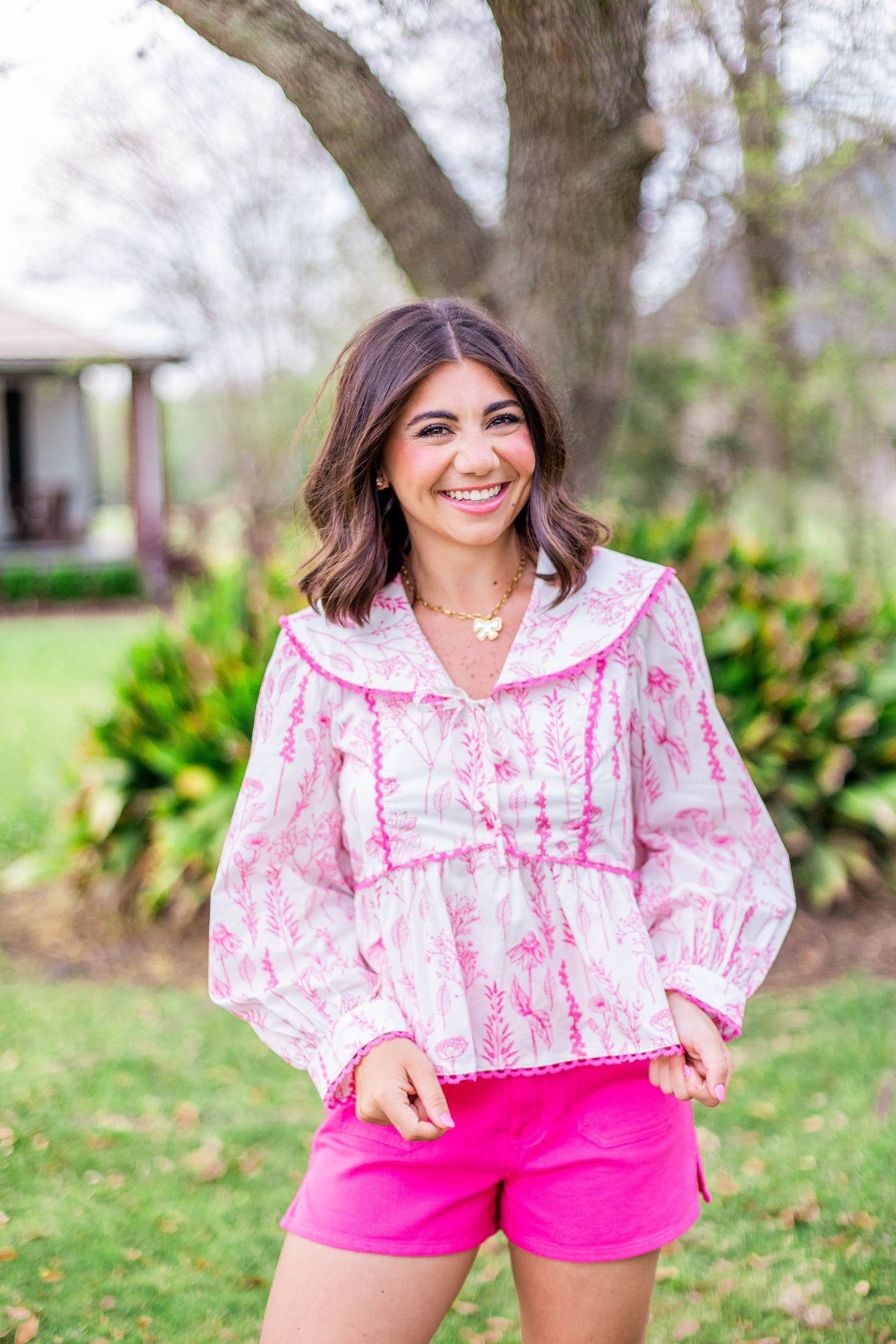 FLORAL 3/4 SLEEVE TOP