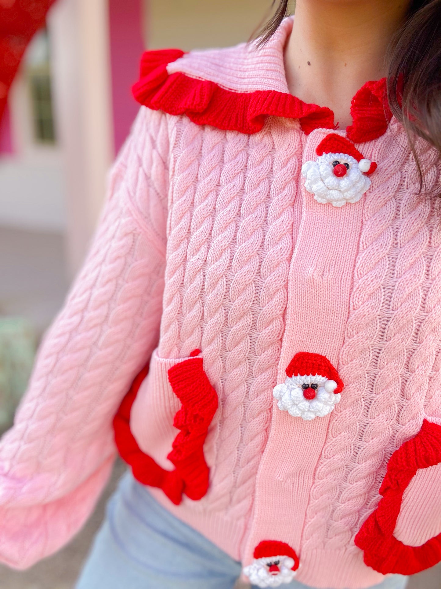 SANTA BUTTON KNIT CARDIGAN