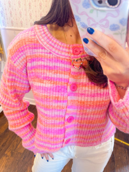 SCALLOP HEM CROP CARDIGAN