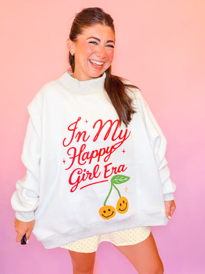 IN MY HAPPY GIRL ERA REVERSIBLE MOCK NECK SWEATSHIRT