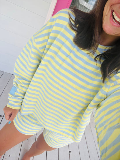 STRIPED TERRY LOUNGE SET