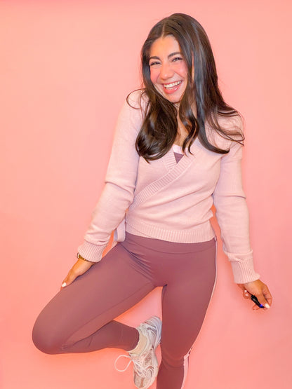 WRAP KNIT CARDIGAN - LIGHT PINK