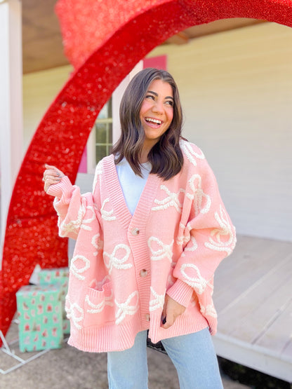 OVERSIZED BOW CARDIGAN