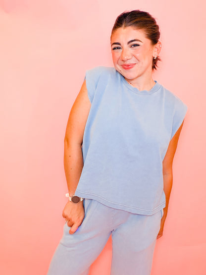 KNIT DENIM TANK