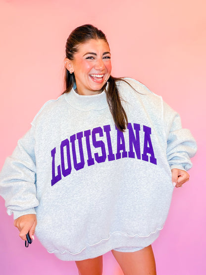 LOUISIANA/TIGERS REVERSIBLE MOCK NECK SWEATSHIRT