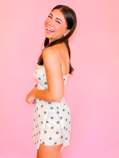 POLKA DOT LINEN ROMPER