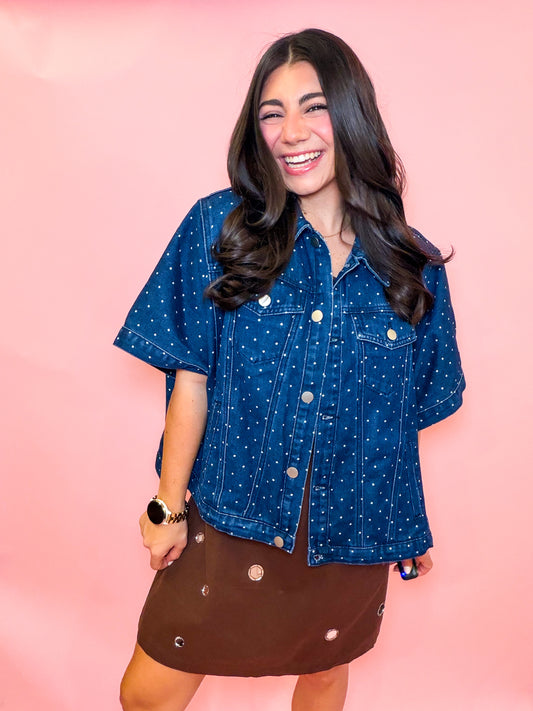 POLKA DOT PRINT CAPE JACKET