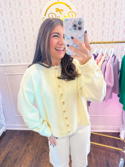 DAISY STRIPED BUTTON UP CARDIGAN