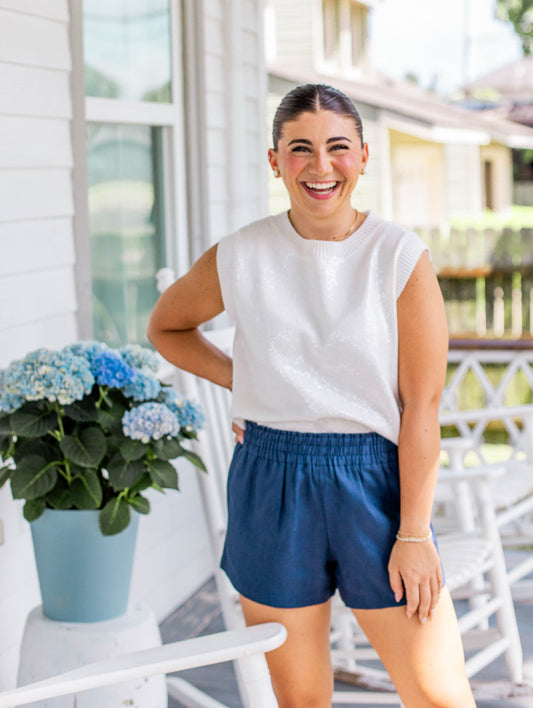 SEQUIN KNIT SWEATER TOP
