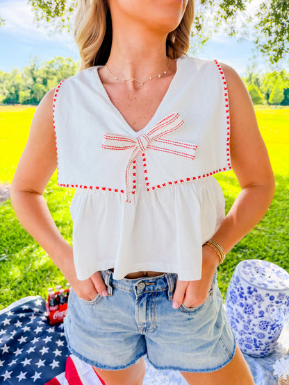 SAILOR COLLAR SLEEVELESS TOP