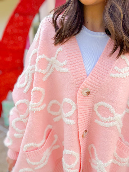 OVERSIZED BOW CARDIGAN