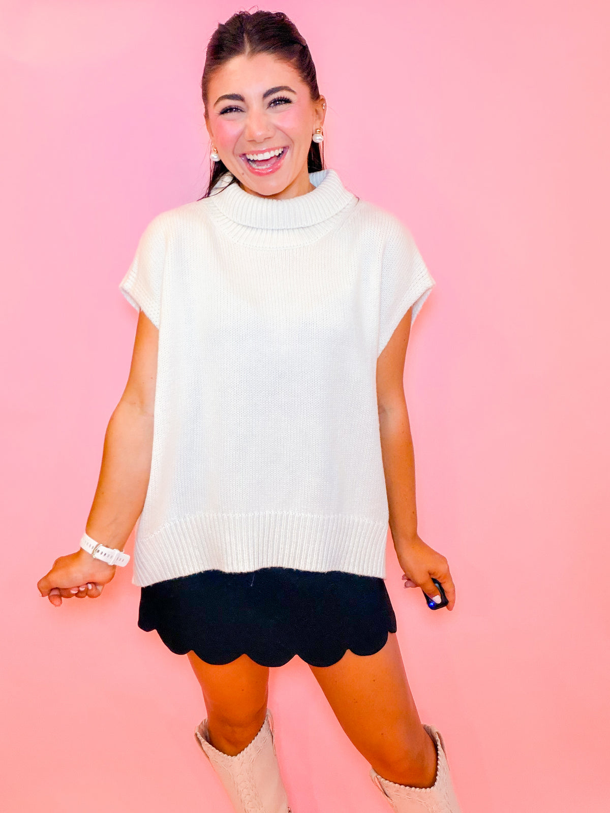 SLEEVELESS TURTLENECK OVERSIZED SWEATER