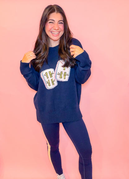 MAHJONG TILE KNIT SWEATER