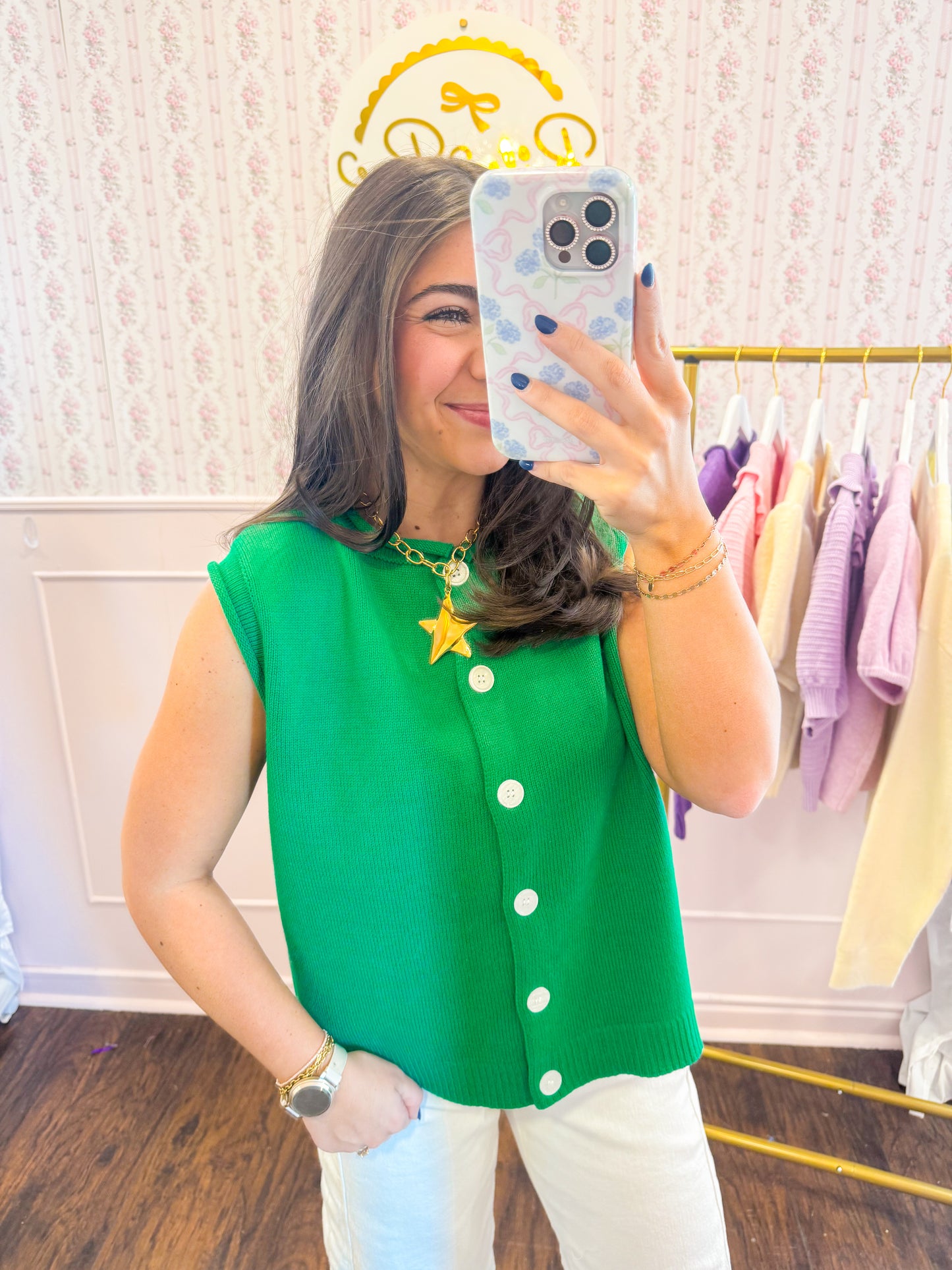 ROLLED HEM BUTTON UP VEST