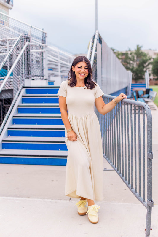 DROP KNIT SWEATER MIDI DRESS