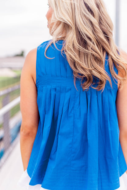 POP QUIZ PLEATED TANK